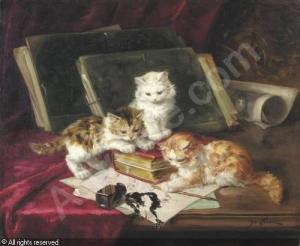 laur-marie-yvonne-yo-1879-1943-jeux-de-chatons-sur-un-tableau-1476260
